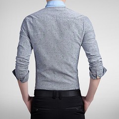  男式长袖百搭衬衫韩版休闲衬衣