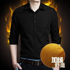 修身开衫方领休闲男士衬衣潮秋装男