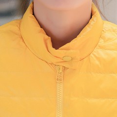 秋冬新款轻薄款荷叶摆立领羽绒服