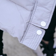 欧美大牌加厚长款大白貉子毛领连帽羽绒服