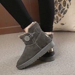 冬季翻边搭扣雪地靴
