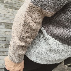 文艺青年拼色针织衫