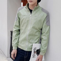 新款男士休闲亚麻夹克